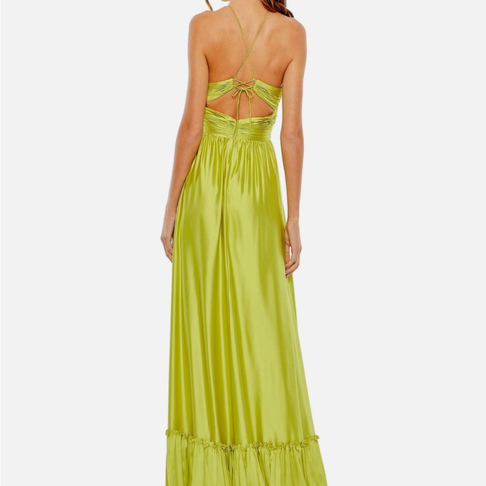 COPY - Elegant Lime Green Strapless Dress - Picture 2 of 5